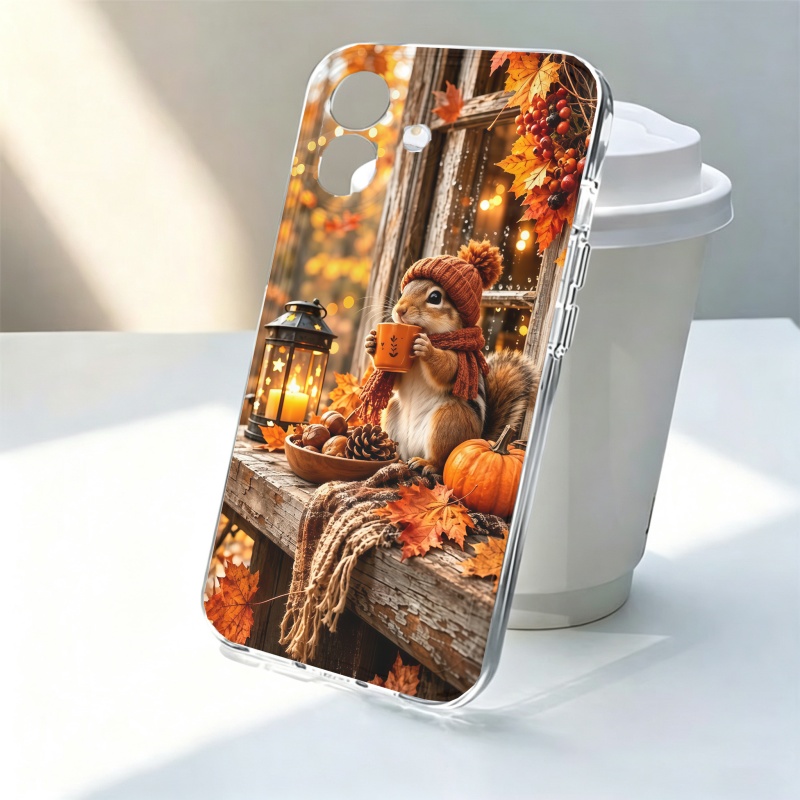 Apple Iphone 15 - Cartoon Animal Squirrel Silicone Phone Case